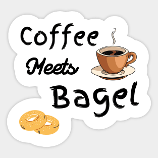 Food Design Funny Coffee Meets Bagels Funny Coffee Drinker Sticker